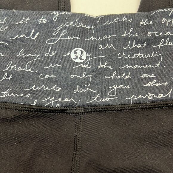 Lululemon wunder under black leggings with script waistband size 6 - Picture 7 of 10